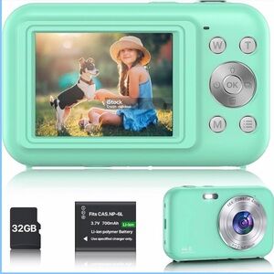 Digital Camera with 32GB Card - Mint Green